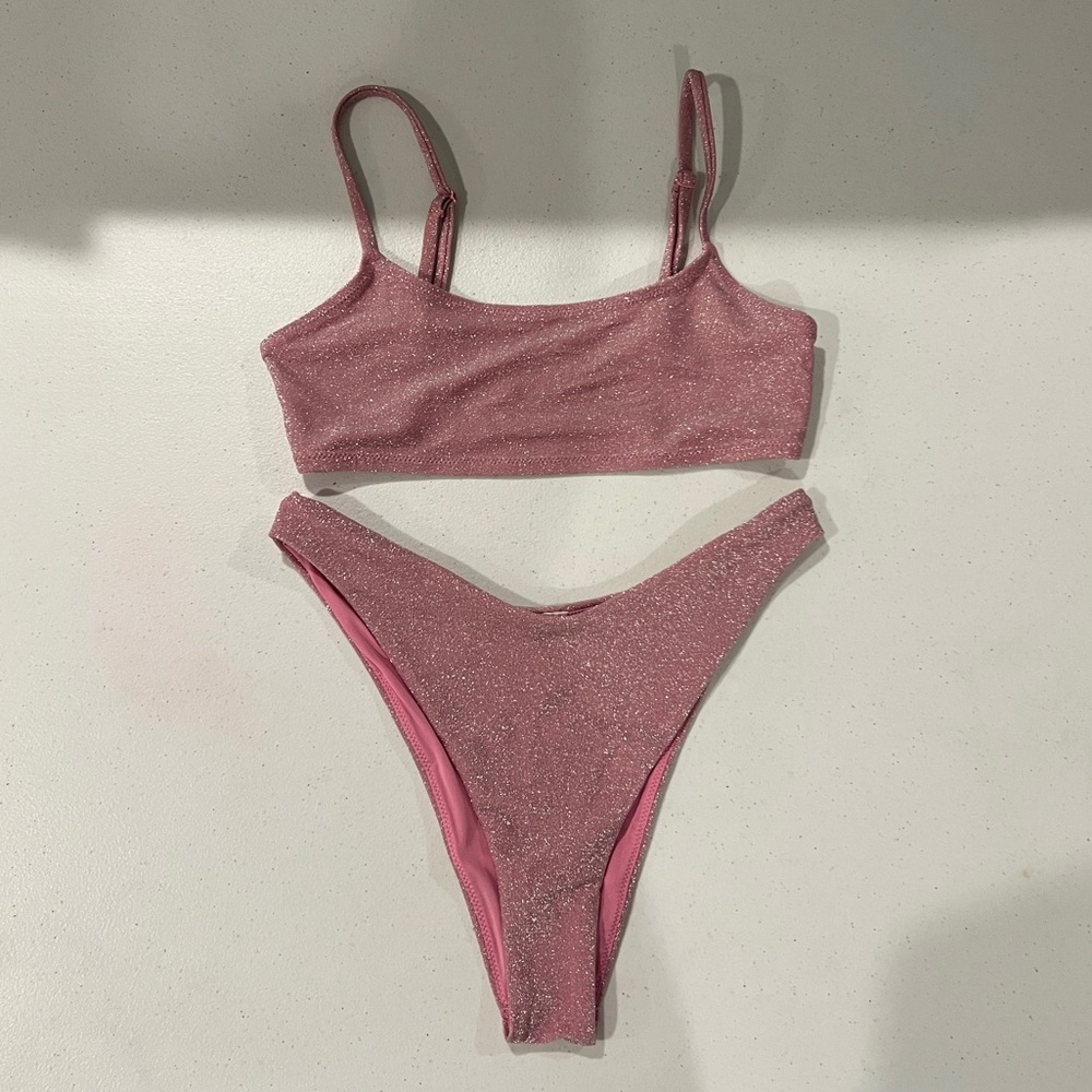 Glittery Pink Bikini Set